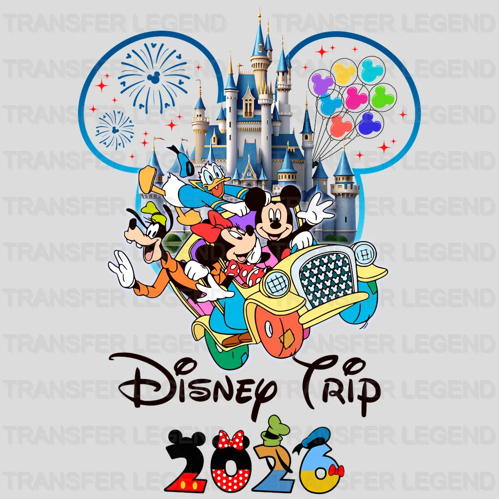 Mickey&Minnie Road Trip Cartoon Designs - DTF Heat Transfer