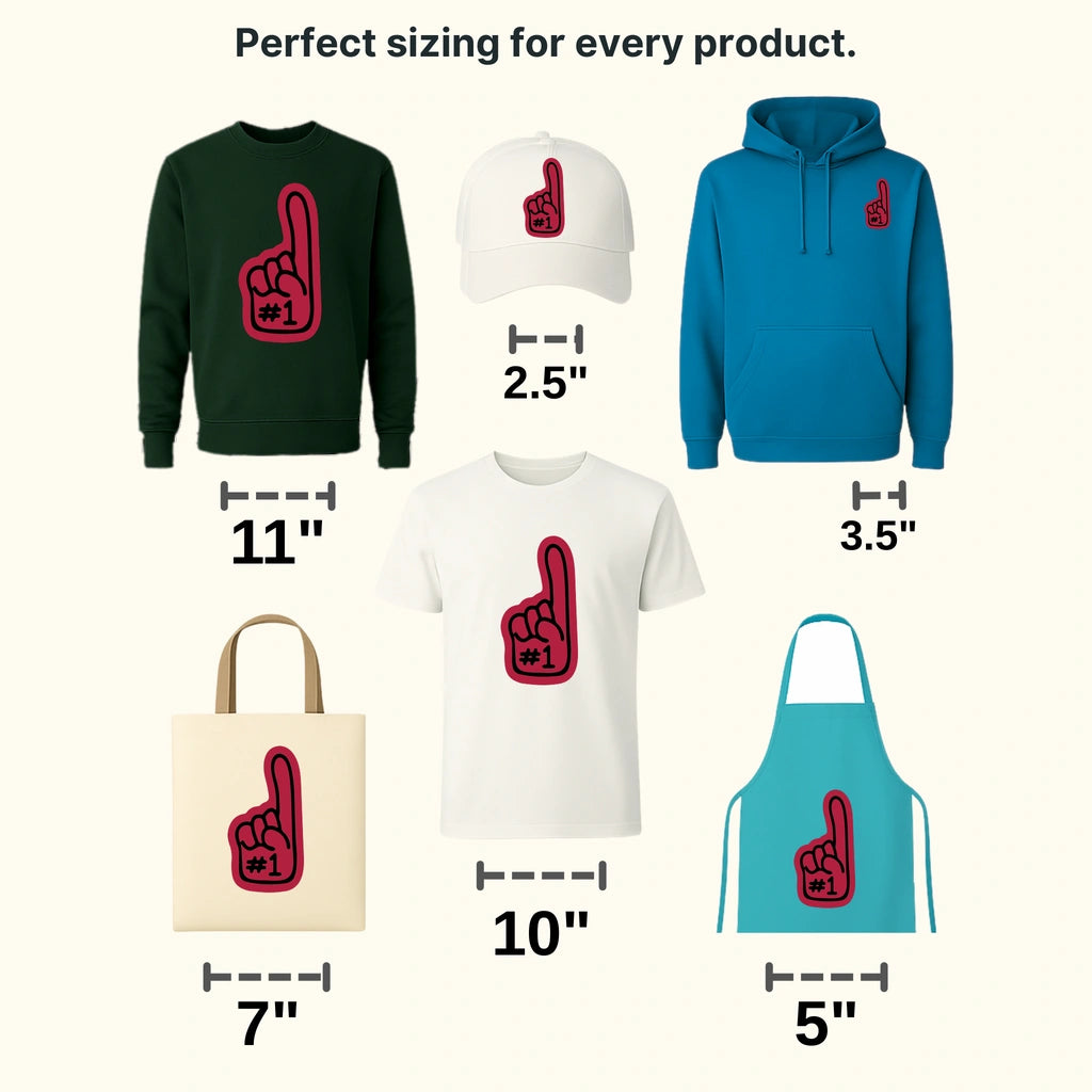 Arizona Cardinals #1 Foam Finger NFL Design - DTF Heat Transfer