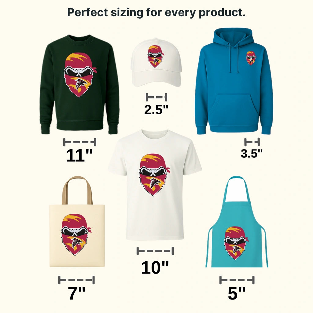 Atlanta Falcons Bandit Mask Graphic NFL Design - DTF Heat Transfer