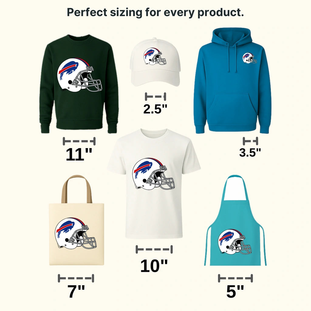 Buffalo Bills Side Profile Helmet NFL Design - DTF Heat Transfer