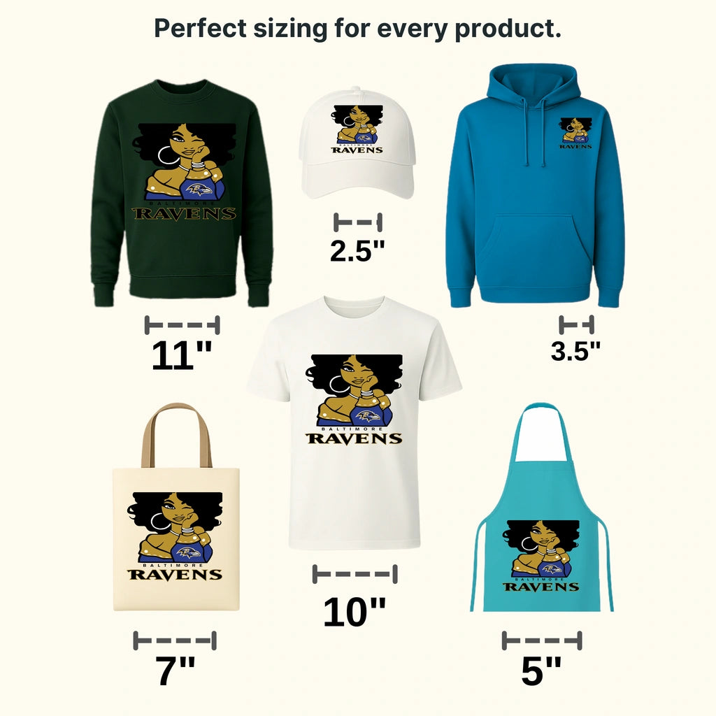 Baltimore Ravens “This Girl Loves” Wordmark NFL Design - DTF Heat Transfer