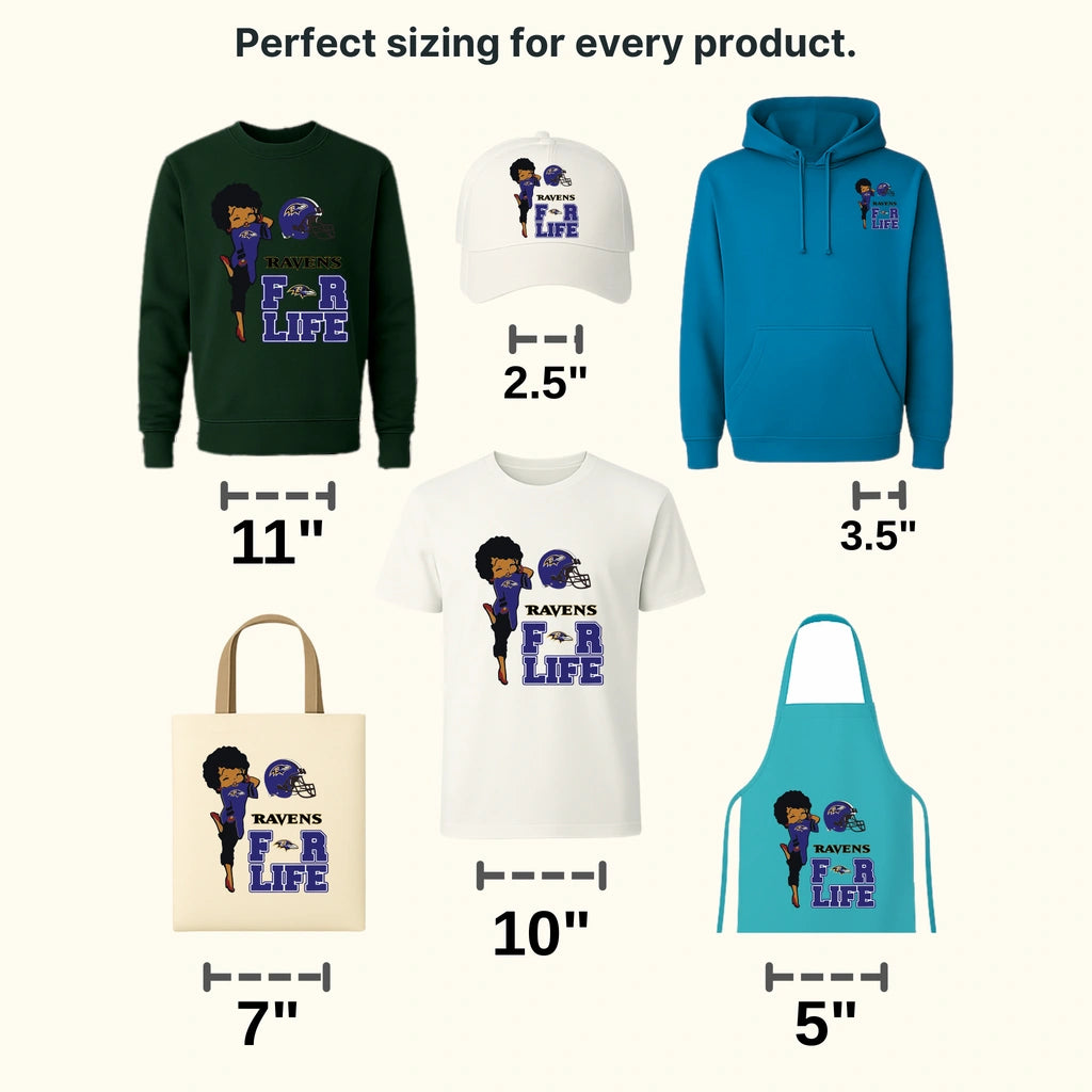 Baltimore Ravens “For Life” Guy Illustration NFL Design - DTF Heat Transfer