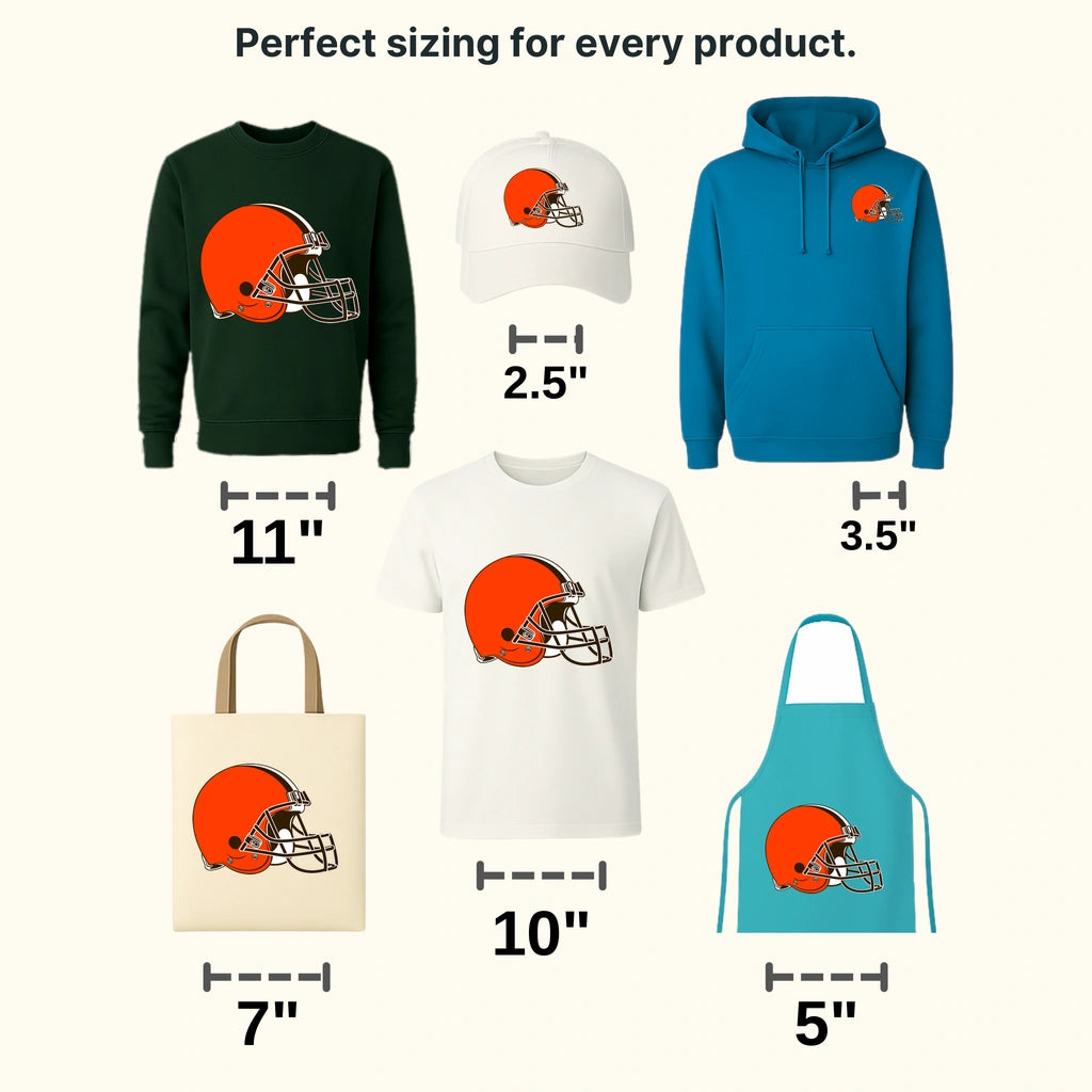 Cleveland Browns Side Profile Helmet Badge NFL Design - DTF Heat Transfer