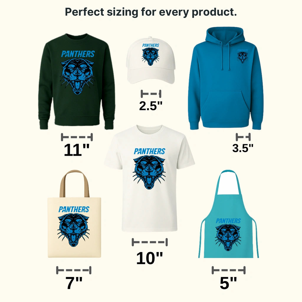 Carolina Panthers Fierce Head Illustration NFL Design - DTF Heat Transfer