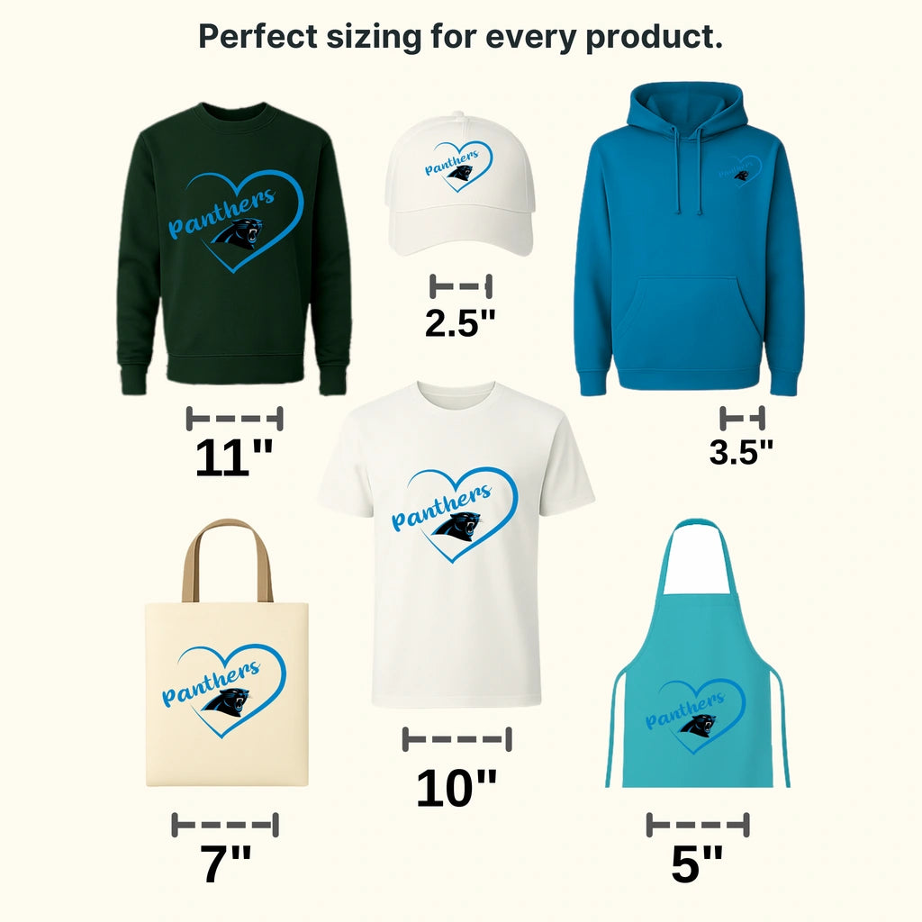 Carolina Panthers Heart Arrow Logo NFL Design - DTF Heat Transfer