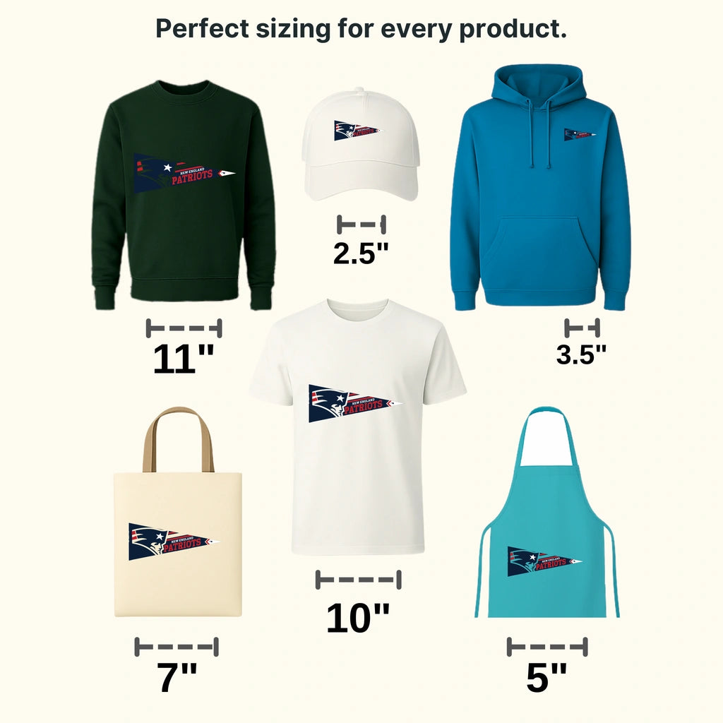 New England Patriots stylized head silhouette with American flag motif, NFL design - DTF Heat Transfer