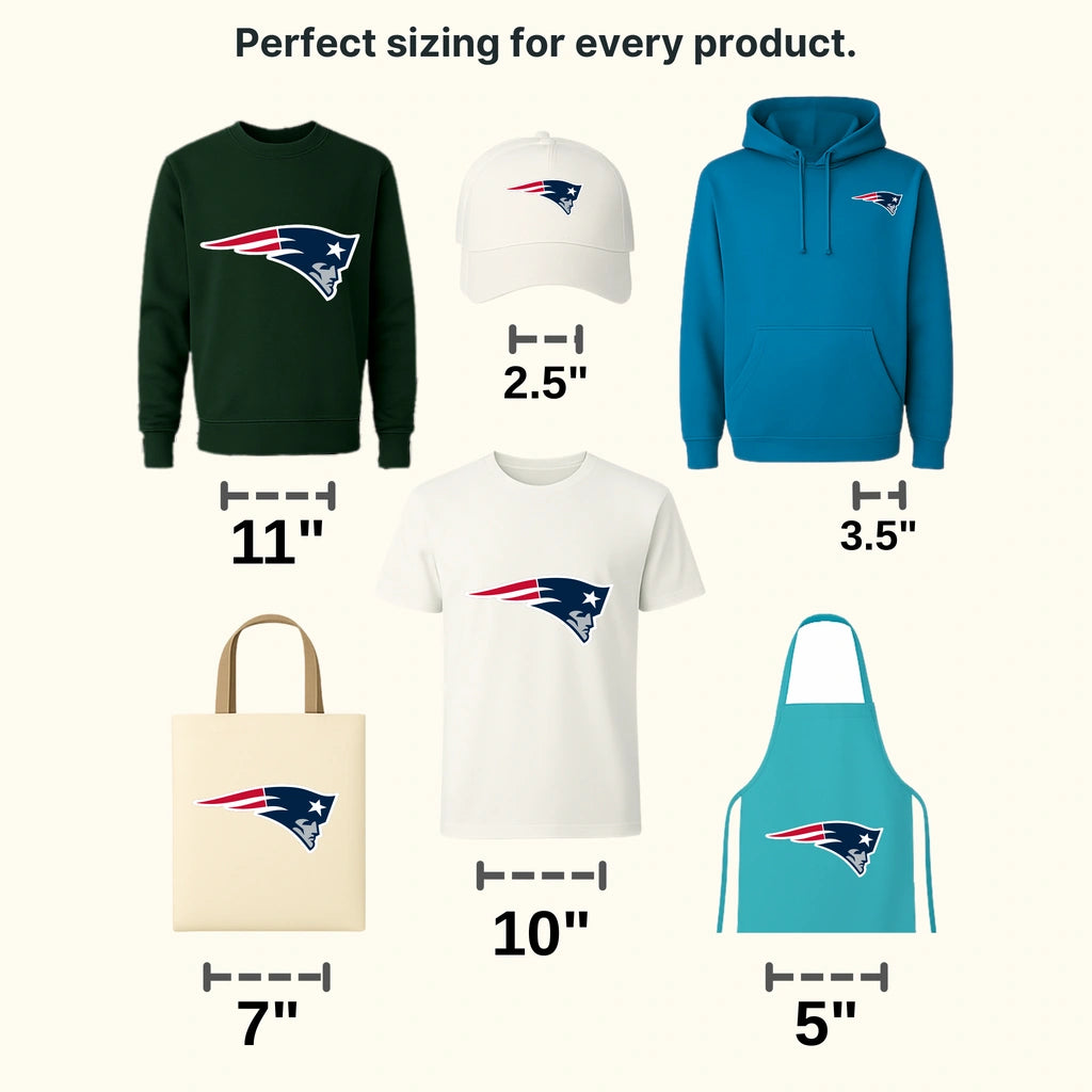New England Patriots sleek head silhouette with paint splatter, NFL design - DTF Heat Transfer