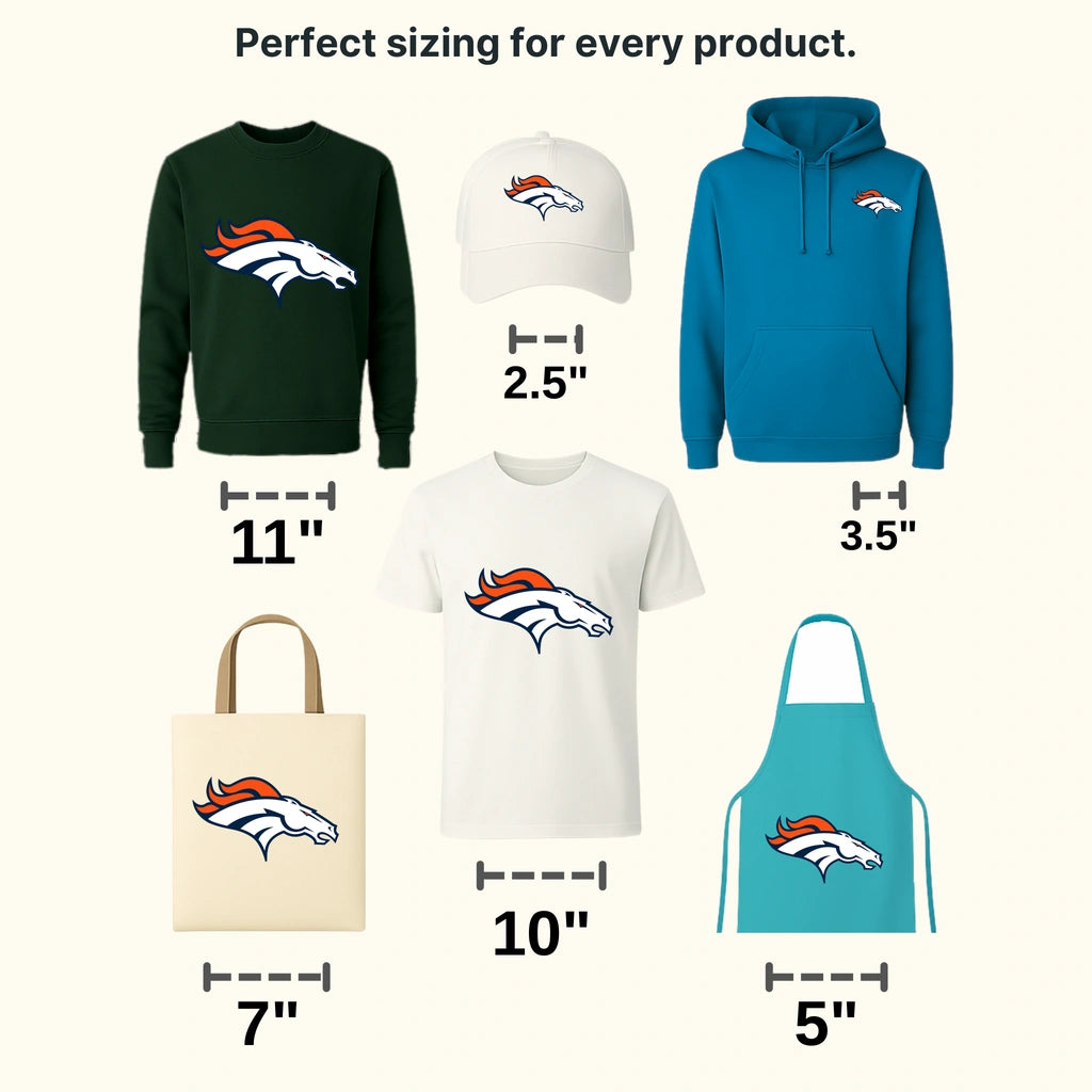 Denver Broncos Silhouette Horse Head Logo NFL Design - DTF Heat Transfer