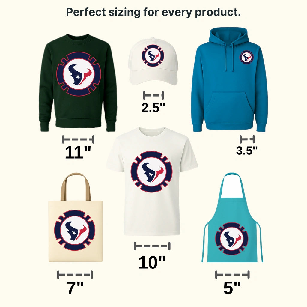 Houston Texans Gear‑Cog Badge NFL Design - DTF Heat Transfer