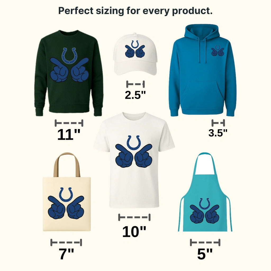 Indianapolis Colts Dual Pointing Hands Logo NFL Design - DTF Heat Transfer