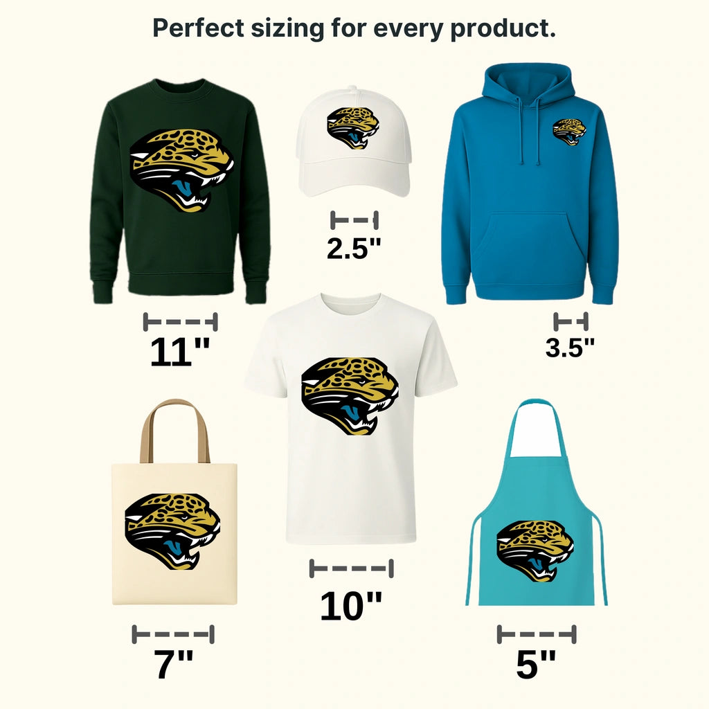 Jacksonville Jaguars Aggressive Head Profile NFL Design - DTF Heat Transfer