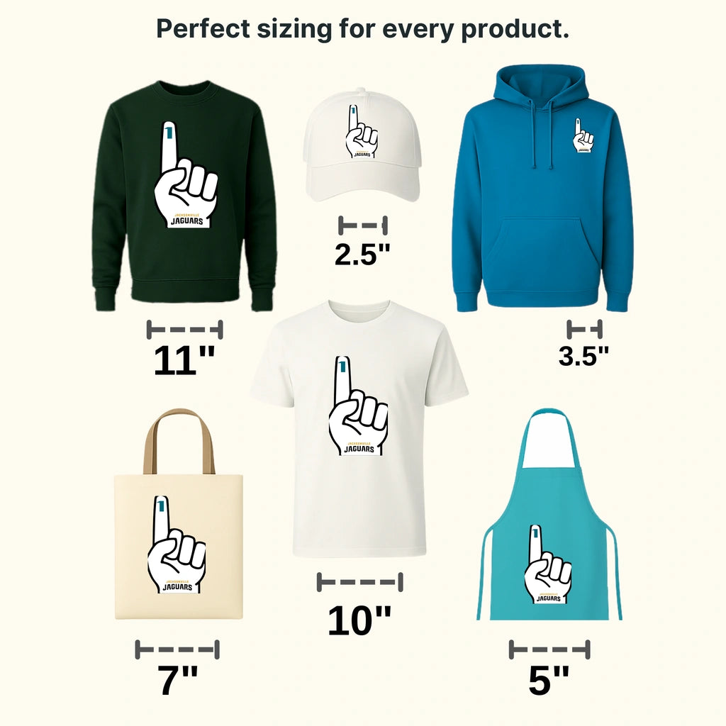 Jacksonville Jaguars #1 Foam Finger Graphic NFL Design - DTF Heat Transfer