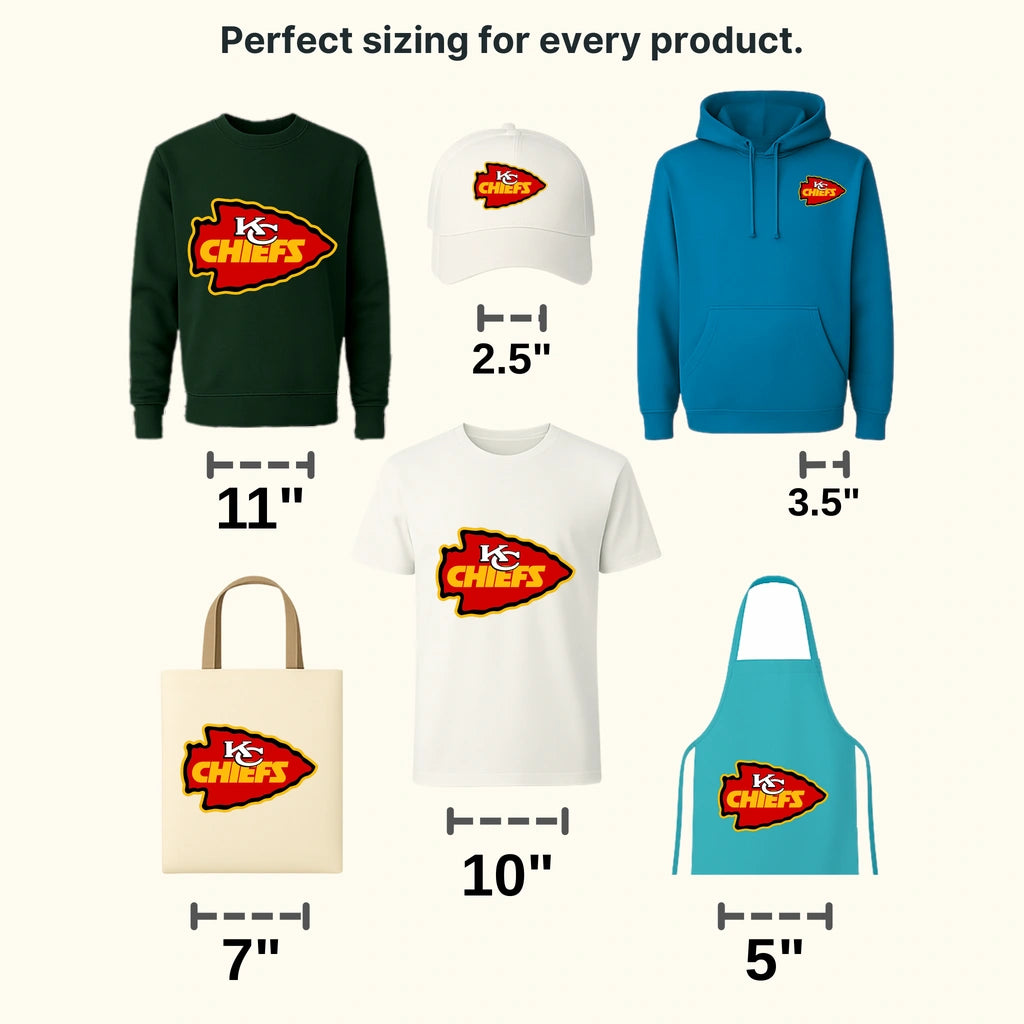 Kansas City Chiefs Arrowhead Wordmark Emblem NFL Design - DTF Heat Transfer