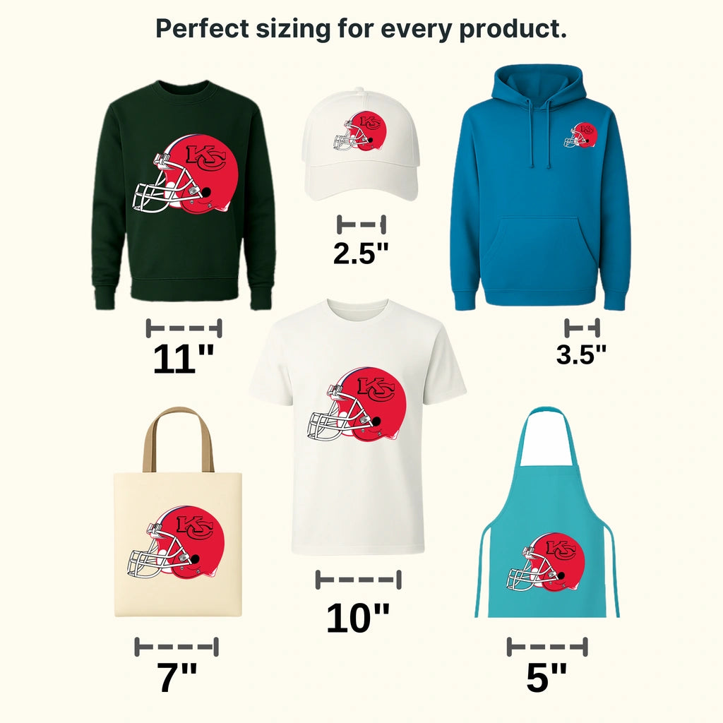 Kansas City Chiefs Side‑Profile Helmet Emblem NFL Design - DTF Heat Transfer