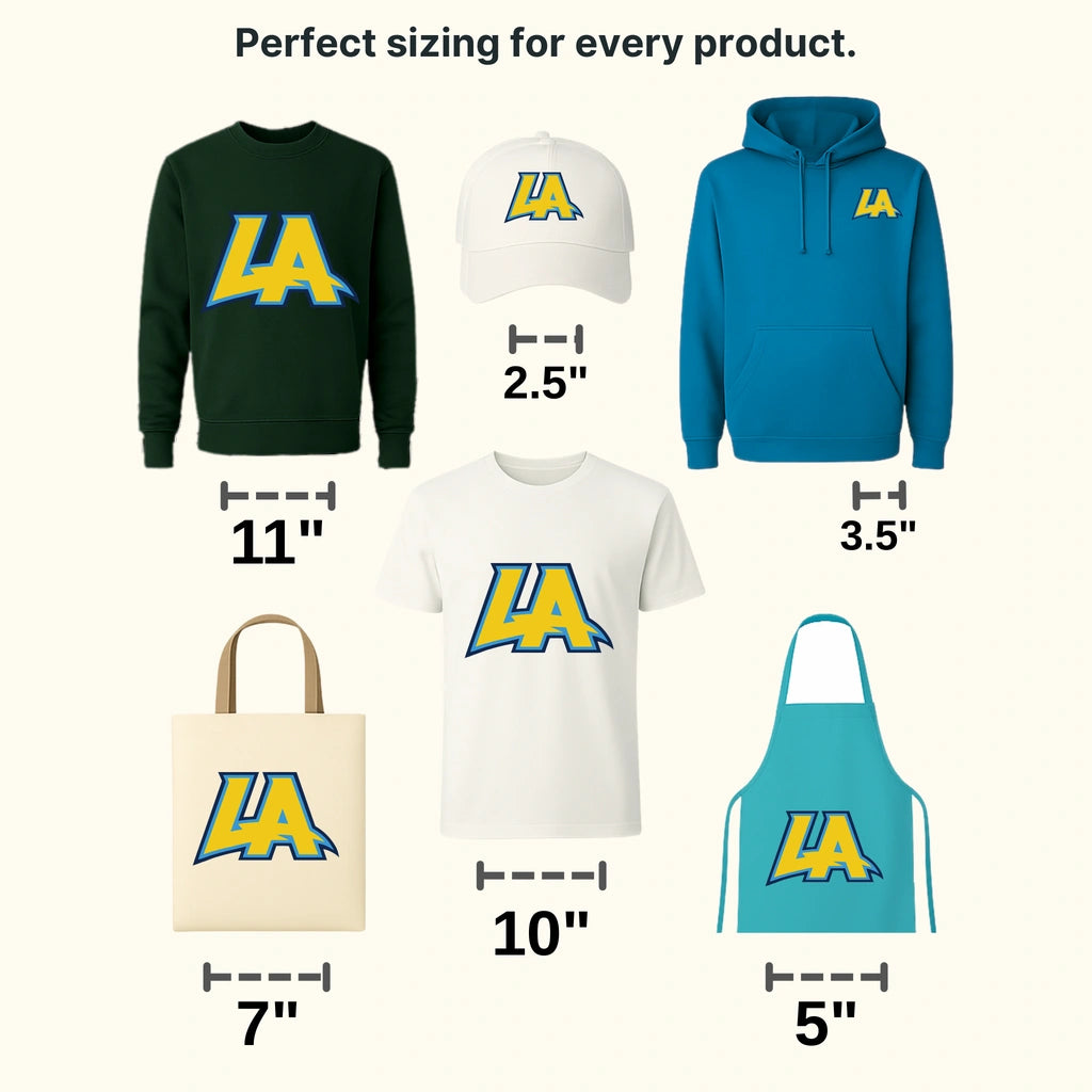 Los Angeles Chargers LA Letters Wordmark NFL Design - DTF Heat Transfer