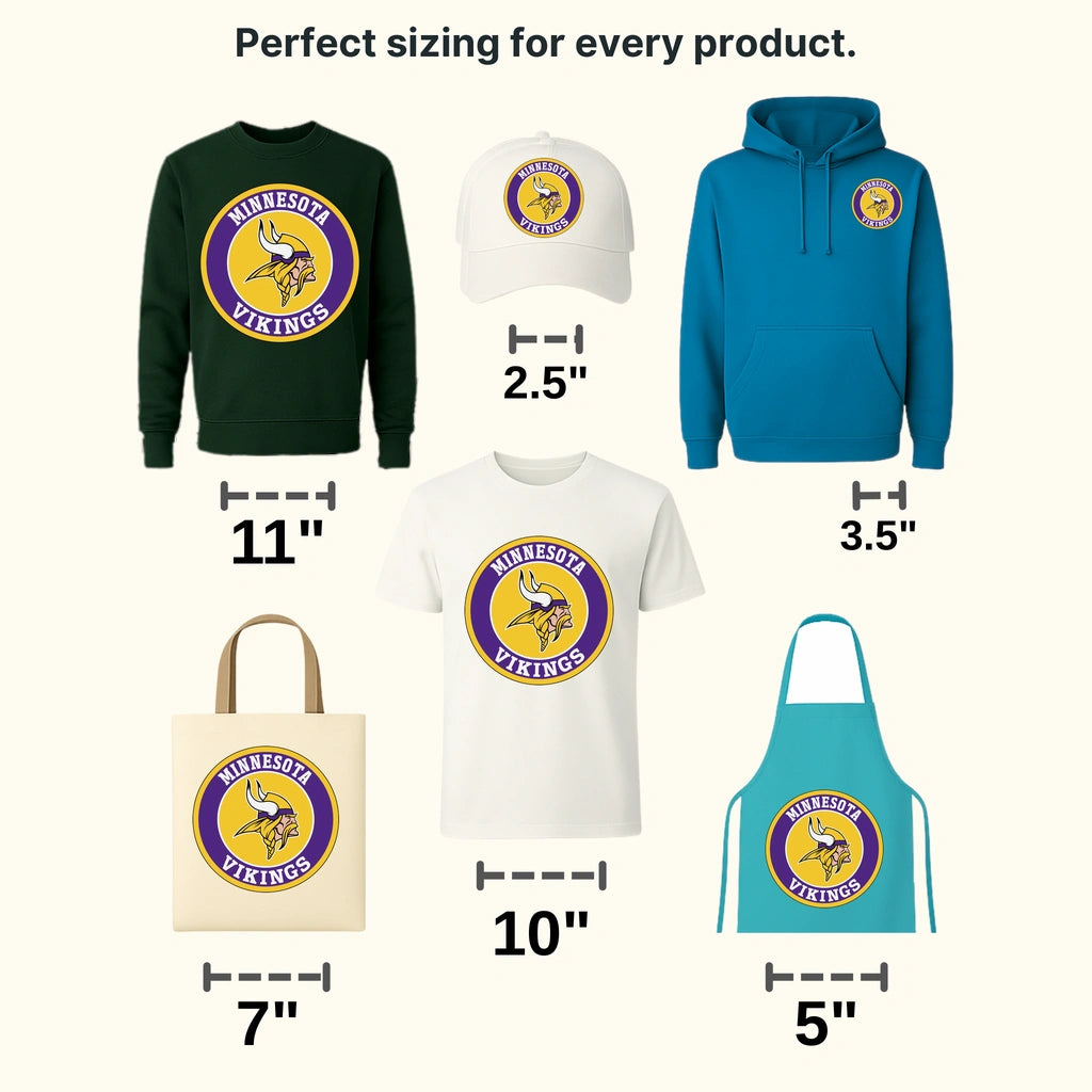 Minnesota Vikings Circular Text Badge NFL Design - DTF Heat Transfer