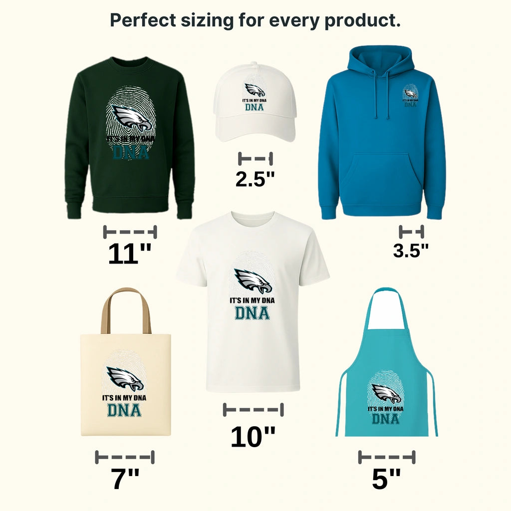 Philadelphia Eagles fingerprint ‘DNA’ design with eagle head, NFL design - DTF Heat Transfer