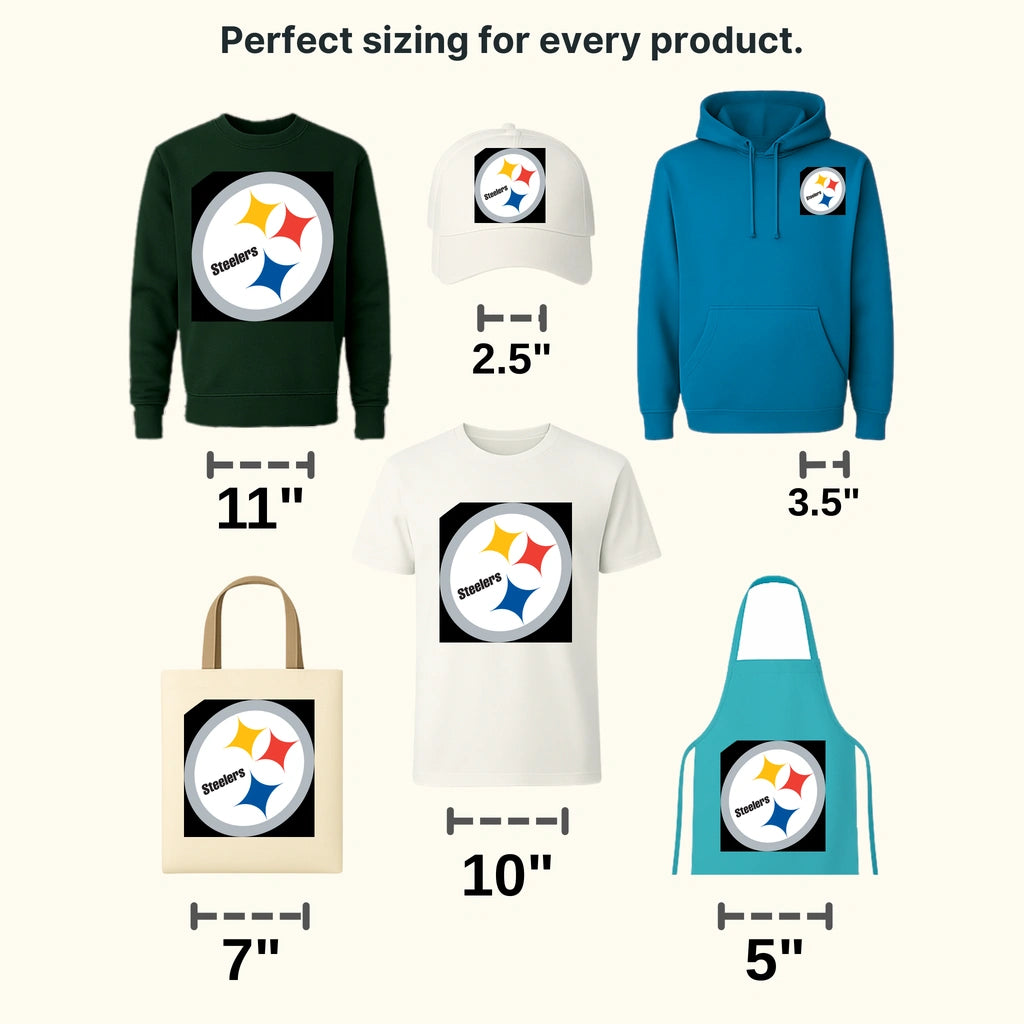 Pittsburgh Steelers circular ring badge with star and text, NFL design - DTF Heat Transfer
