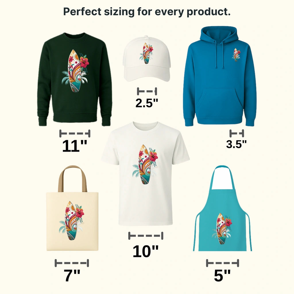 Florida Board Surfing Design - DTF Heat Transfers