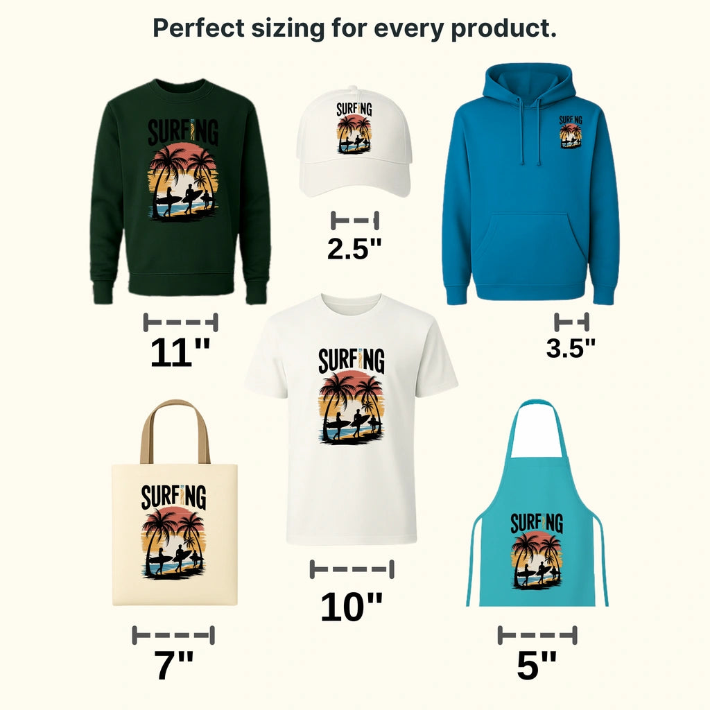 Time To Surf Surfing Design - DTF Heat Transfers