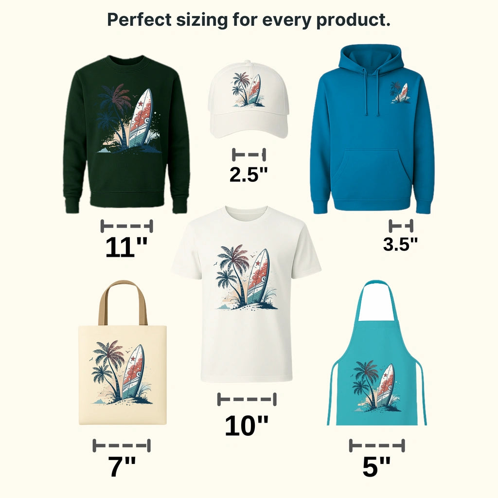 Beach Summer Surfing Design - DTF Heat Transfers