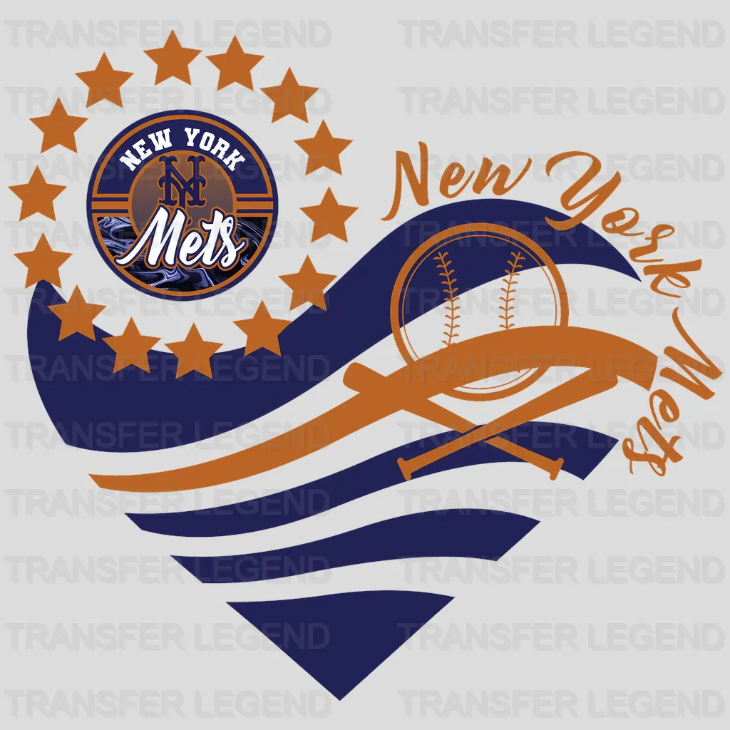 New York Mets MLB Mr Met Mascot With Foam Finger - DTF Iron On Transfer