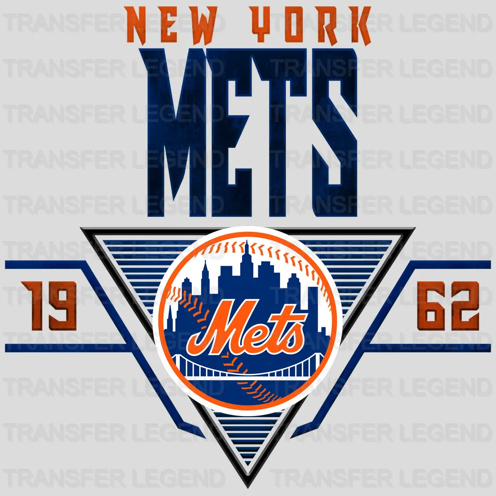 New York Mets MLB Cute Care Bear Mascot With Bow - DTF Iron On Transfer