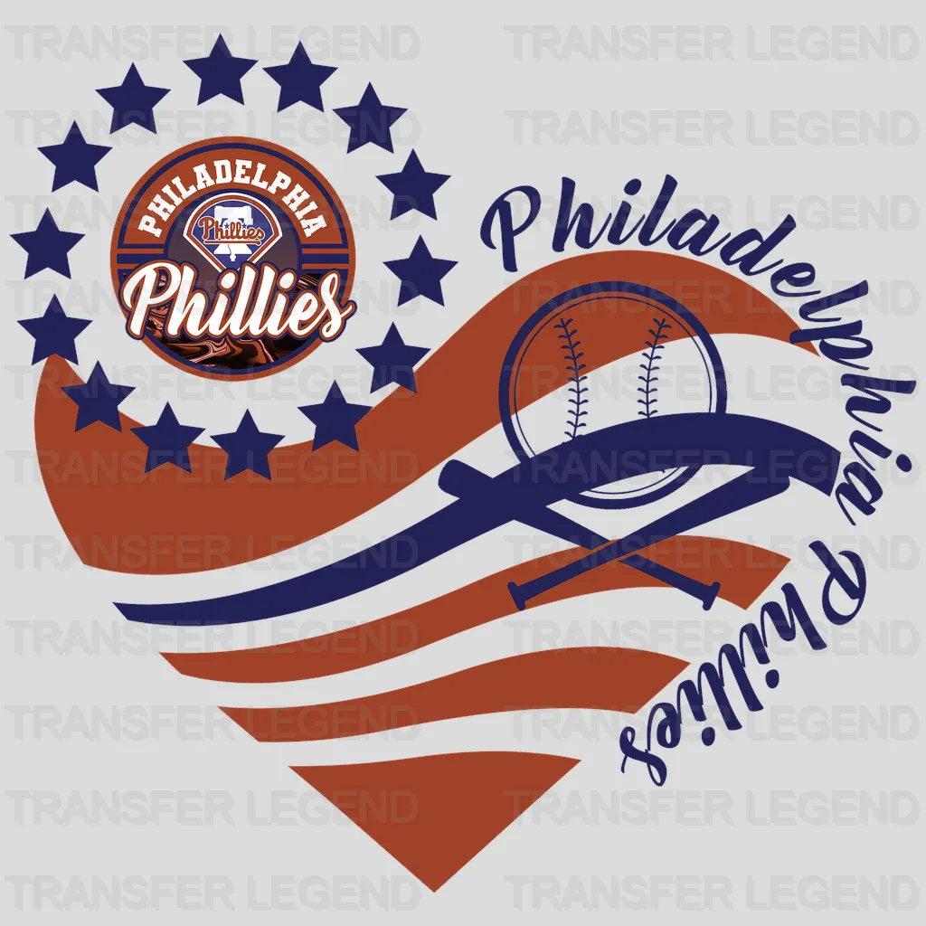 Philadelphia Phillies MLB Winged Aviation Style Logo - DTF Iron On Transfer