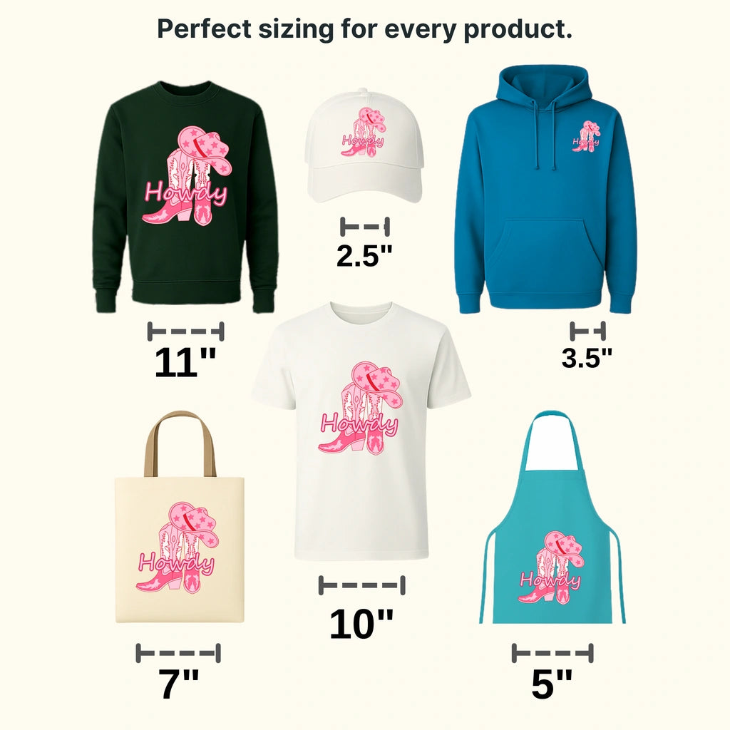 Howdy Boots and Hat - Rodeo Houston DTF Transfer - transferlegend