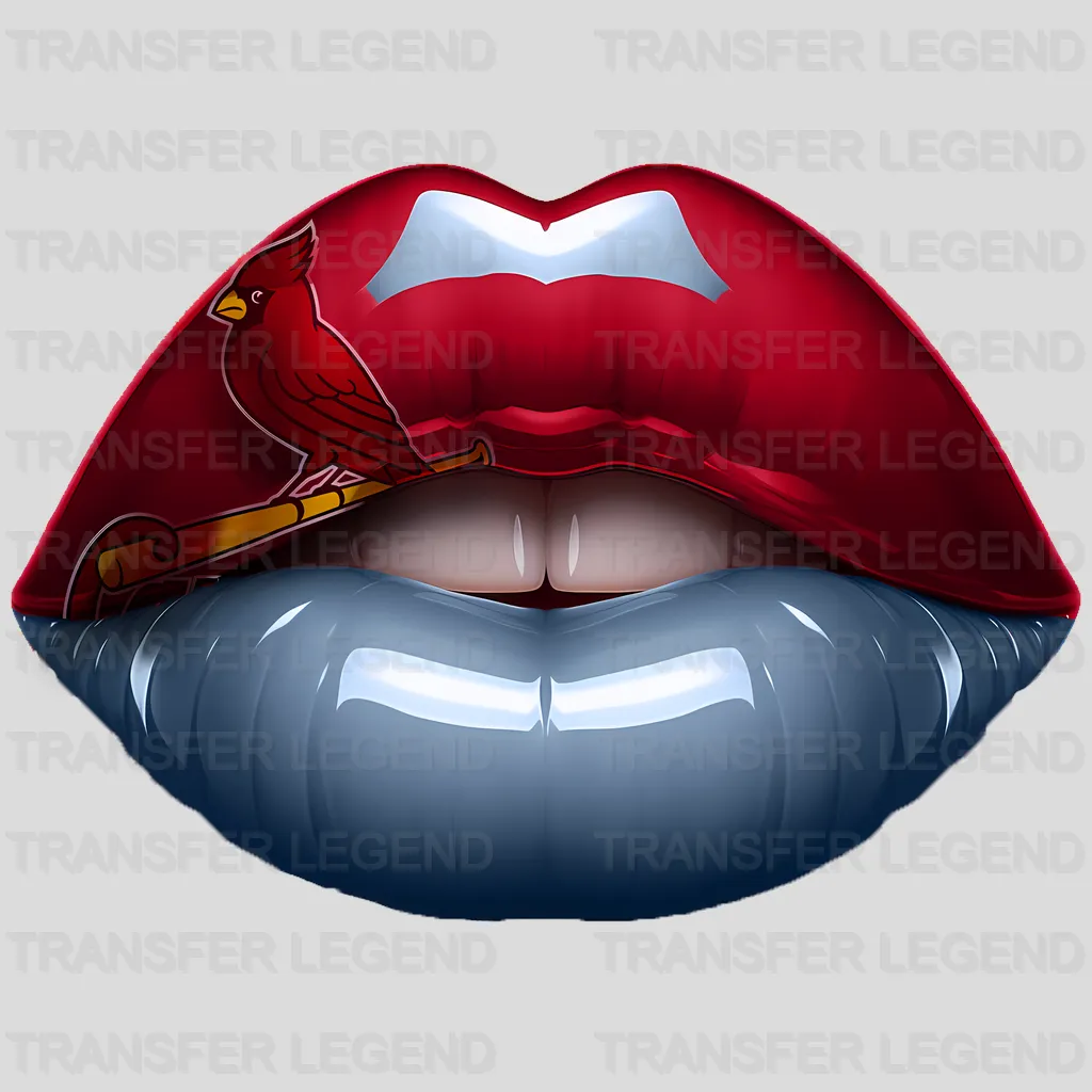 St Louis Cardinals MLB Red Lips Logo Art Illustration - DTF Iron On Transfer