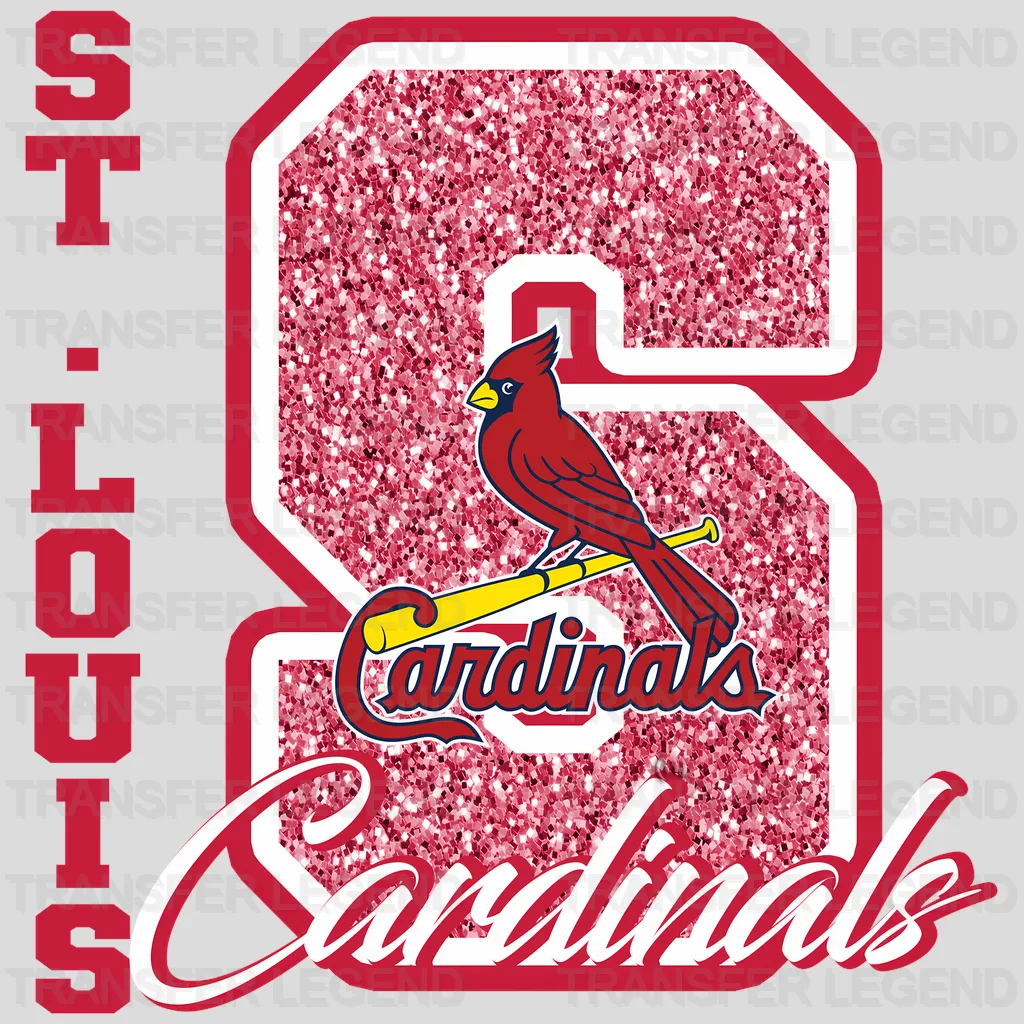 St Louis Cardinals MLB Glitter Chenille Letter S Logo - DTF Iron On Transfer