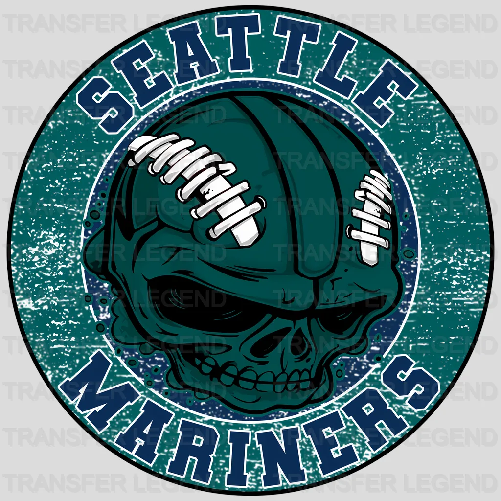 Seattle Mariners MLB Skull Inside Texture - DTF Iron On Transfer