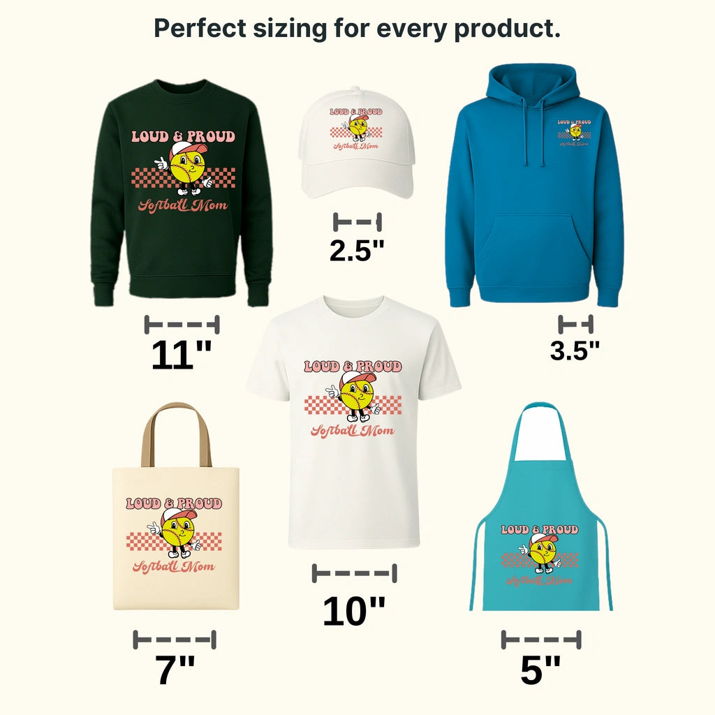 Loud Proud Softball Mom Mascot DTF Transfer - transferlegend