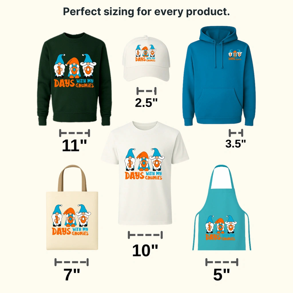 100 Days With My Gnomies School Design - DTF heat transfer - transferlegend