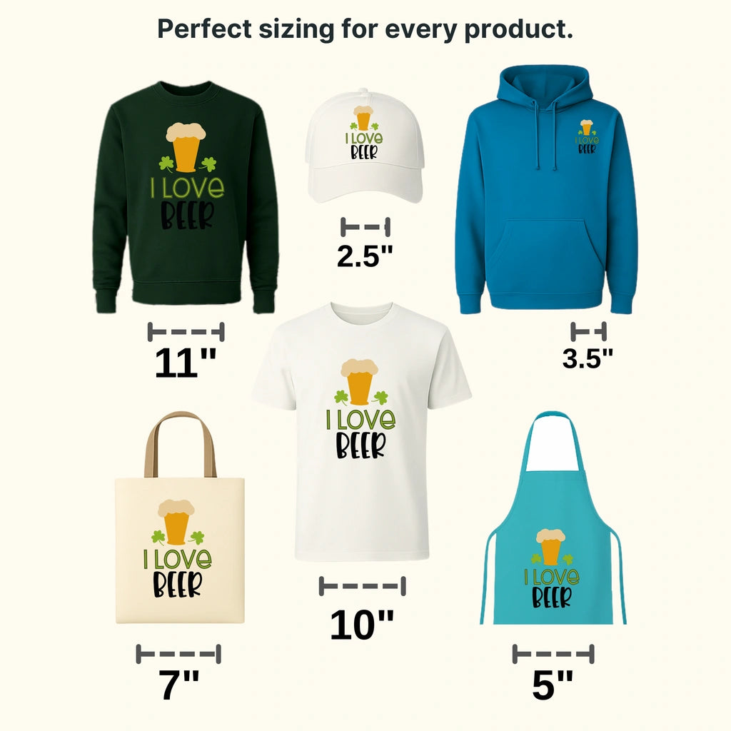 I Love Beer St. Patrick's Day Design - DTF heat transfer - transferlegend