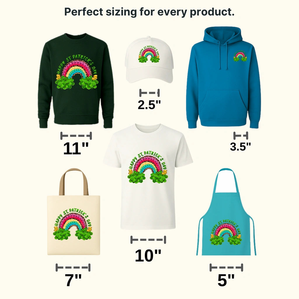 Rainbow Happy St. Patrick's Day Design - DTF heat transfer - transferlegend
