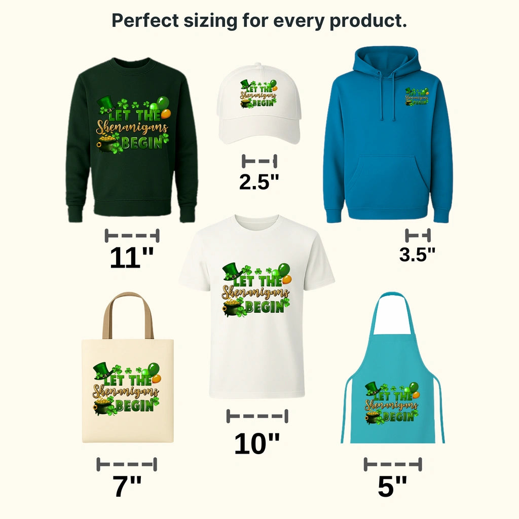 Let The Shenanigans Begin Rainbow St. Patrick's Day Design - DTF heat transfer - transferlegend