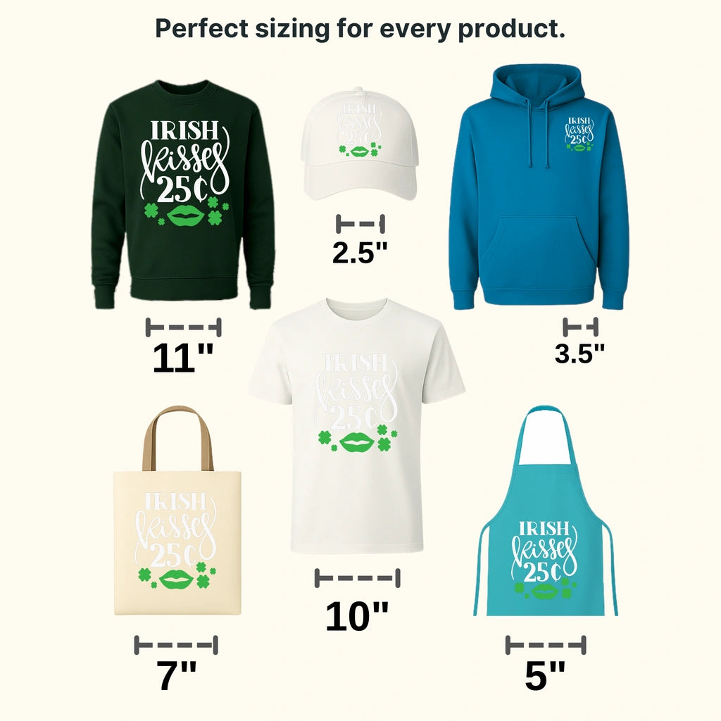 Irish Kisses St. Patrick's Day Design - DTF heat transfer - transferlegend