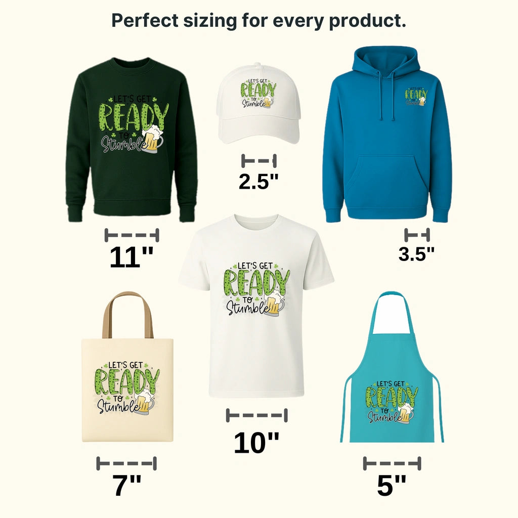 Let's Get Ready To Stumble St. Patrick's Day Design - DTF heat transfer - transferlegend