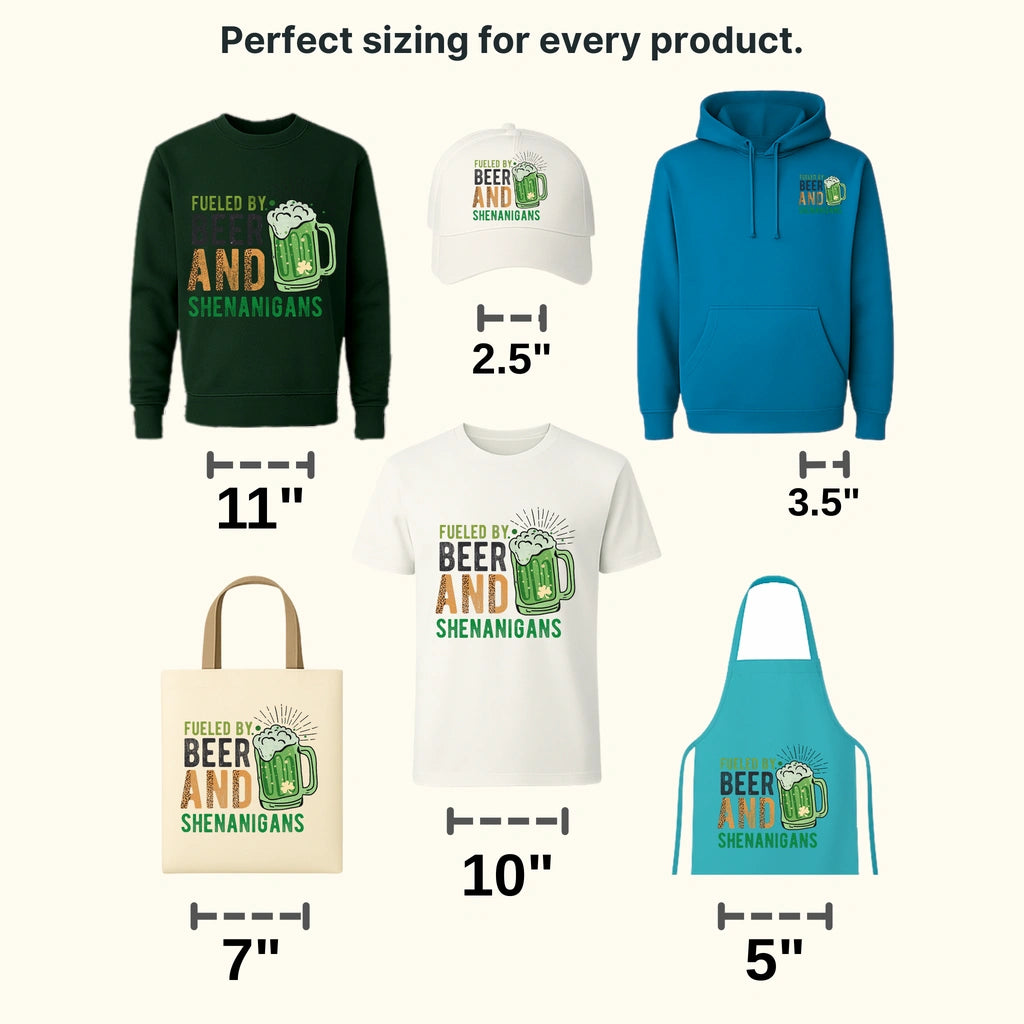 Fueled By Beer And Shenanigans St. Patrick's Day Design - DTF heat transfer - transferlegend