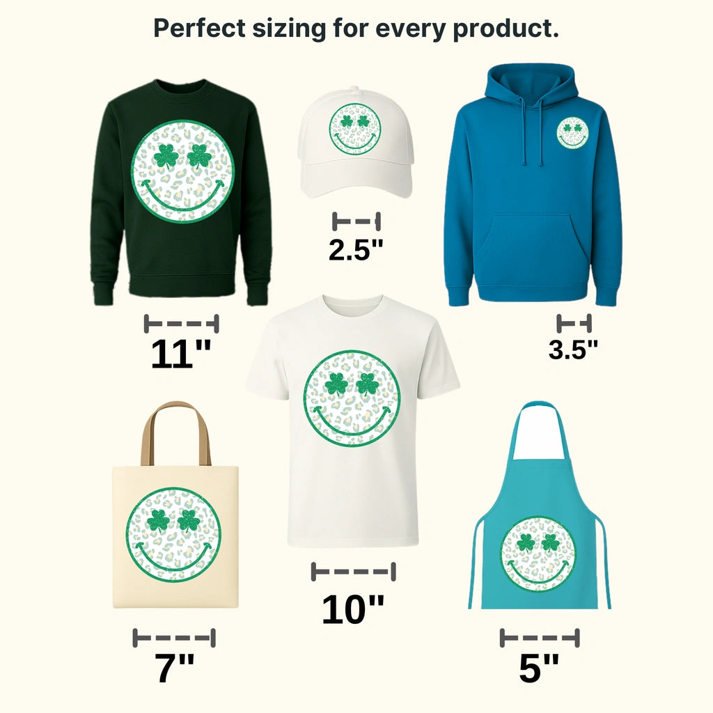Clover Smiley St. Patrick's Day Design - DTF heat transfer - transferlegend