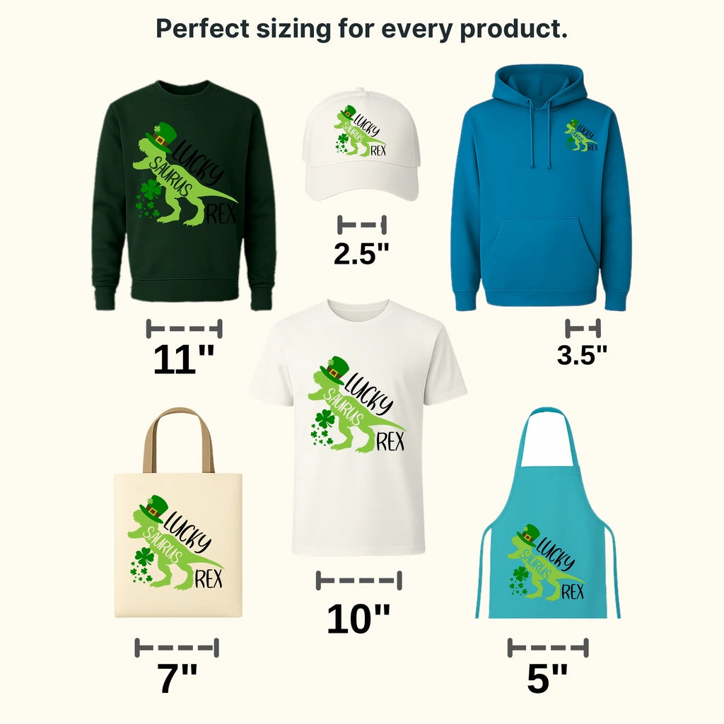 Lucky Saurus Rex St. Patrick's Day Design - DTF heat transfer - transferlegend