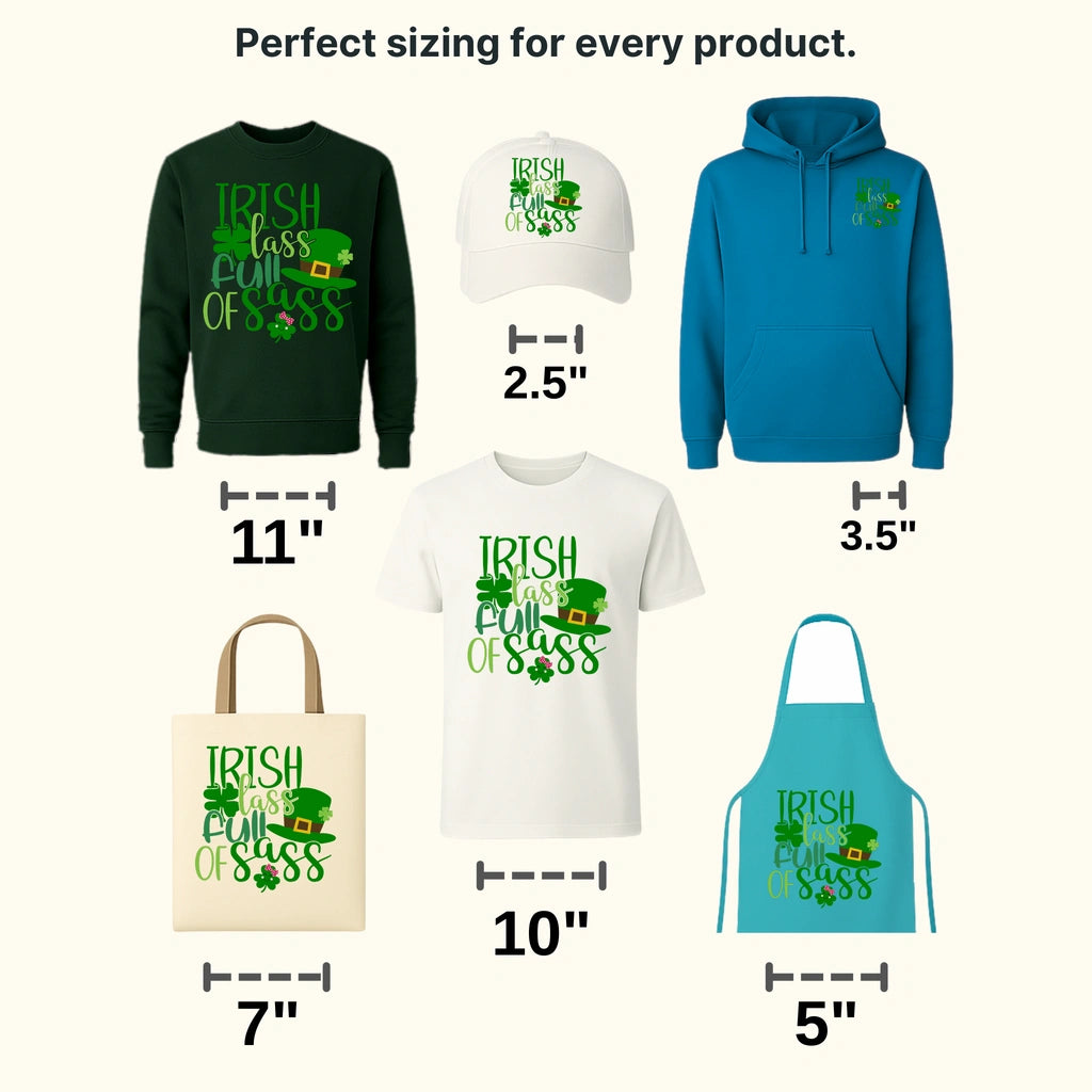 Irish Lass Full Of Sass St. Patrick's Day Design - DTF heat transfer - transferlegend