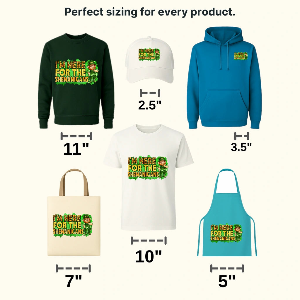I'm Here For The Shenanigans St. Patrick's Day Design - DTF heat transfer - transferlegend