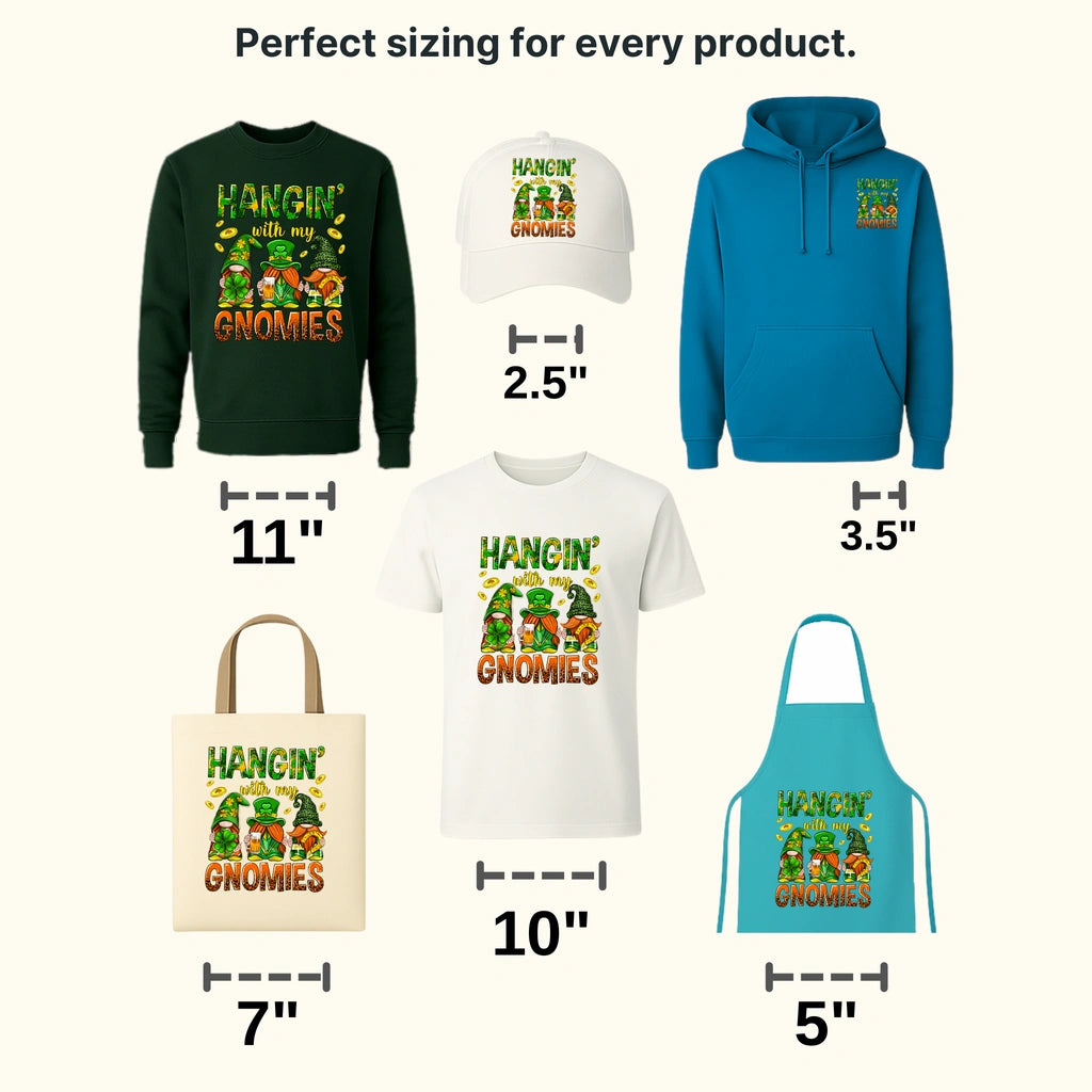 Hangin' With My Gnomies St. Patrick's Day Design - DTF heat transfer - transferlegend