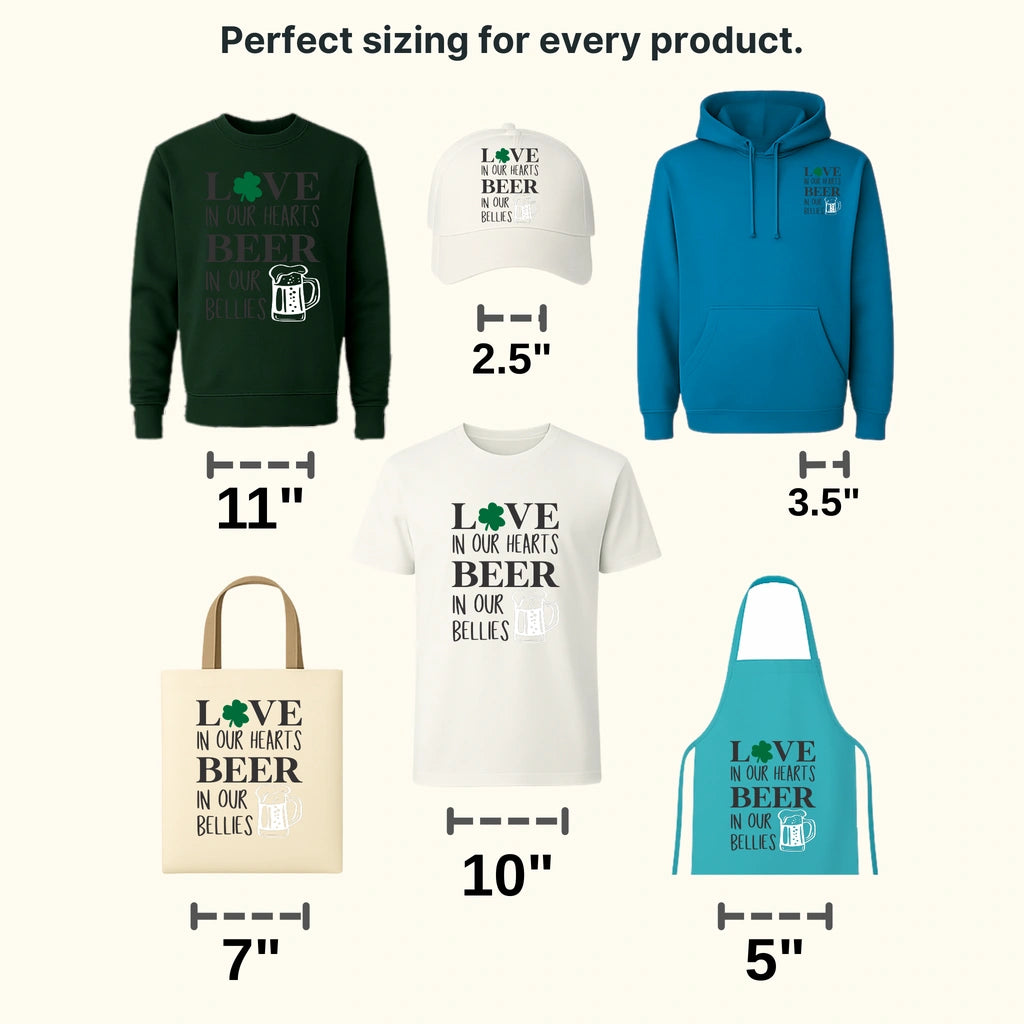 Love In Our Hearts Beer In Our Bellies St. Patrick's Day Design - DTF heat transfer - transferlegend