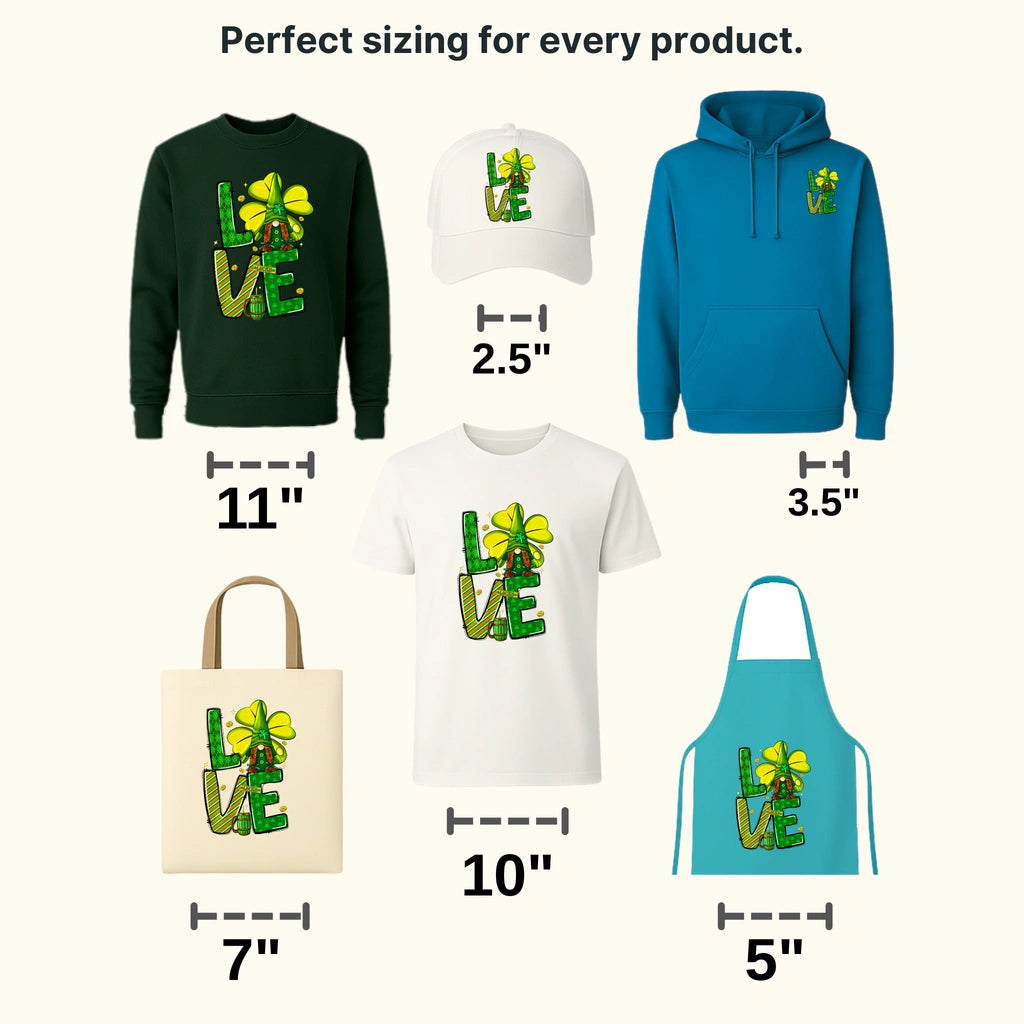 St. Patricks Day Love Gnome Design - DTF heat transfer - transferlegend