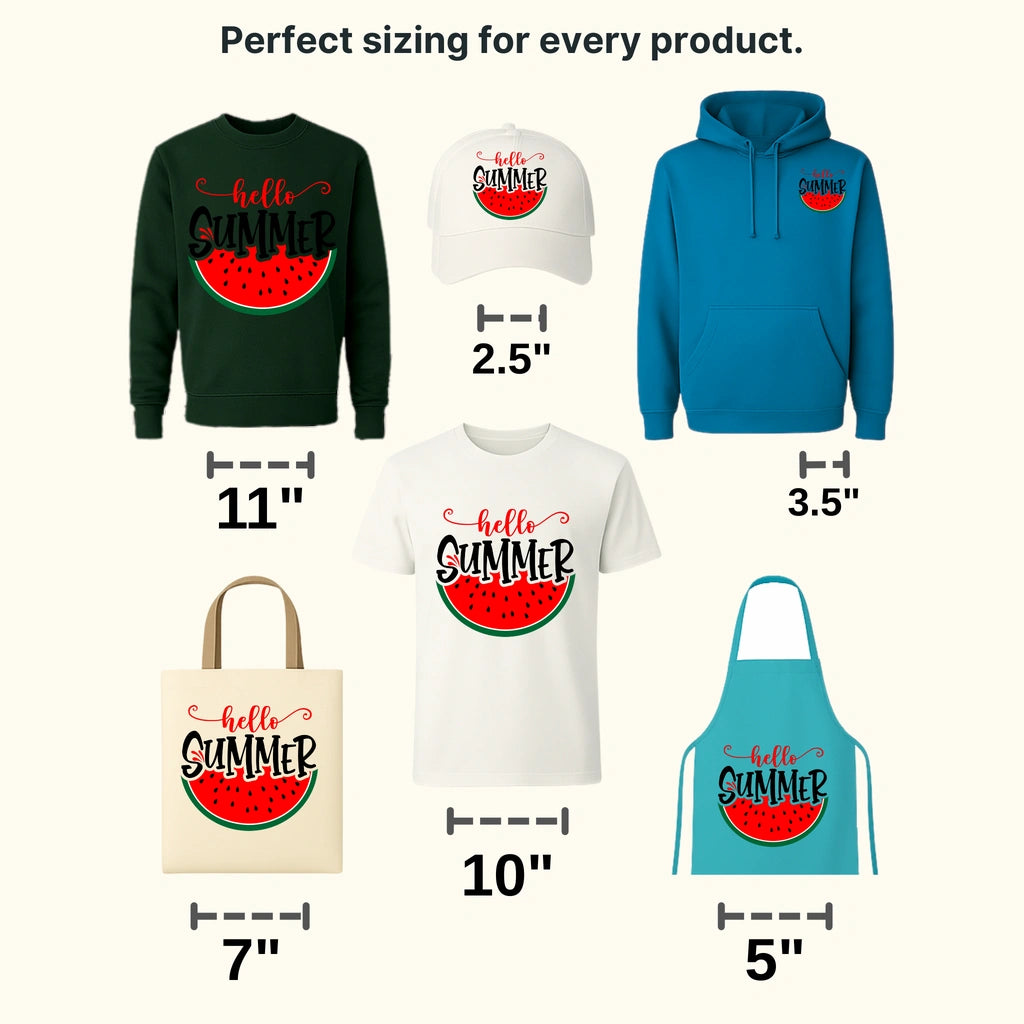 Watermelon Pieces Hello Summer - Beach Vacation Design - DTF heat transfer - transferlegend