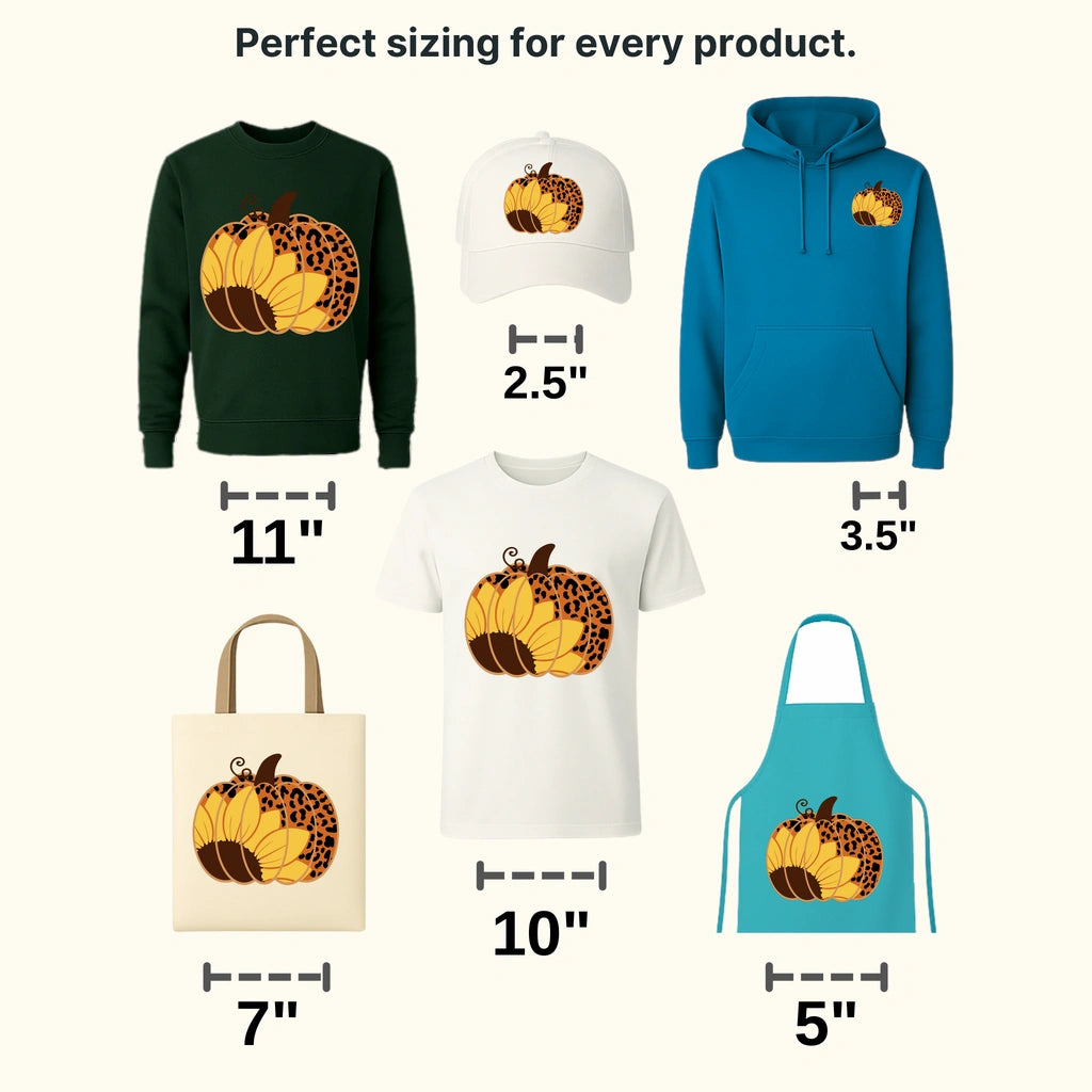 Leopard Pumpkin With Sunflower Design - DTF heat transfer - transferlegend