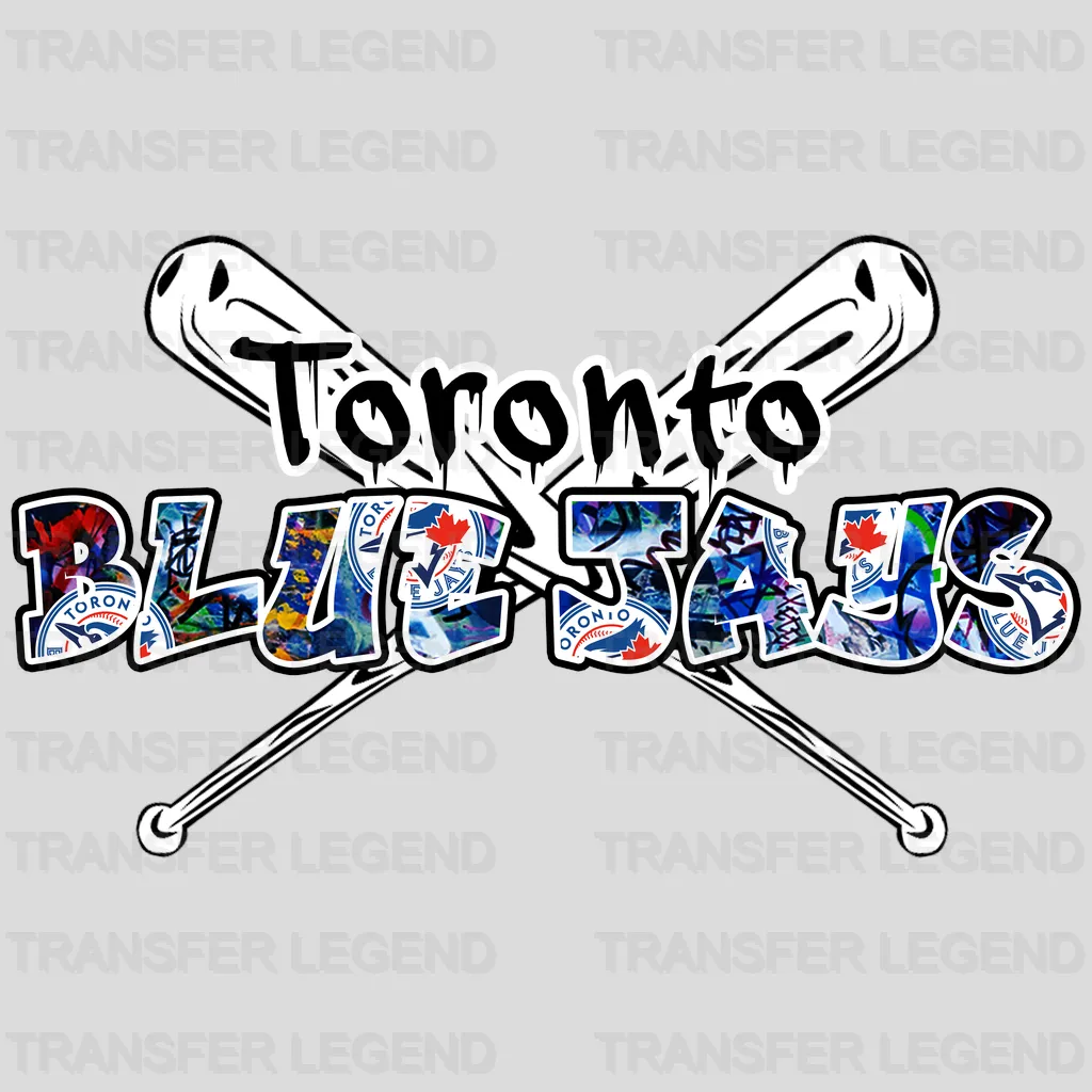 Toronto Blue Jays MLB Graffiti Wall Art Text Logo - DTF Iron On Transfer